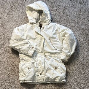 Vintage Eddie Bauer Women's White Puffer Jacket Coyote Fur Size Medium white